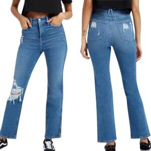 GOOD AMERICAN GOOD CURVE STRAIGHT jeans distressed high waist stretch sz 6/28